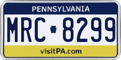 PA license plate MRC8299