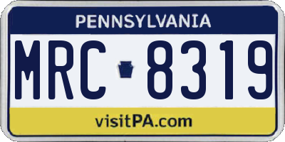 PA license plate MRC8319