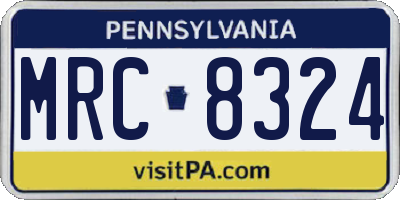 PA license plate MRC8324