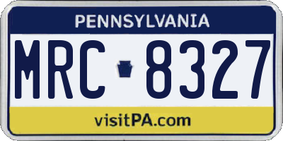 PA license plate MRC8327
