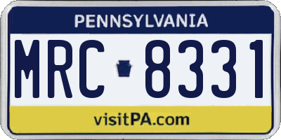 PA license plate MRC8331