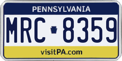 PA license plate MRC8359