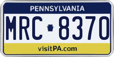 PA license plate MRC8370