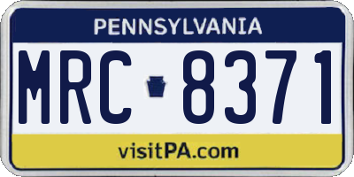 PA license plate MRC8371