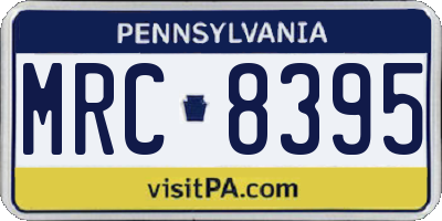 PA license plate MRC8395