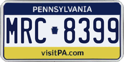 PA license plate MRC8399