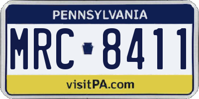 PA license plate MRC8411