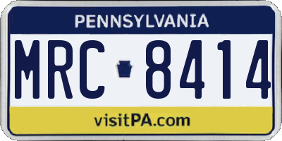 PA license plate MRC8414