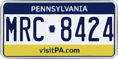 PA license plate MRC8424
