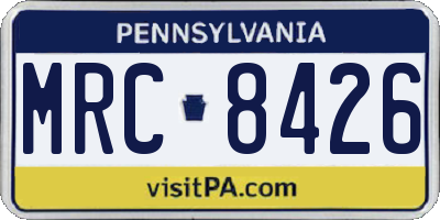 PA license plate MRC8426