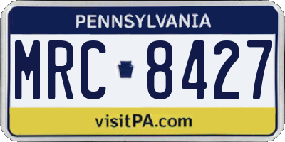 PA license plate MRC8427
