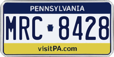PA license plate MRC8428