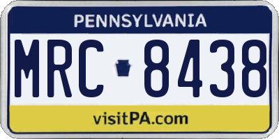 PA license plate MRC8438