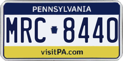 PA license plate MRC8440