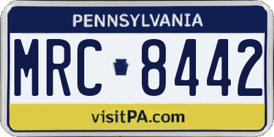 PA license plate MRC8442