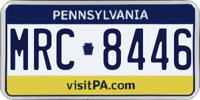 PA license plate MRC8446