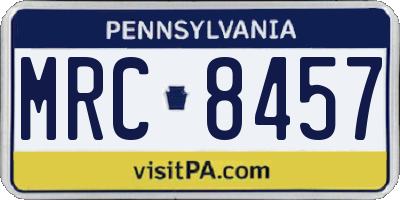 PA license plate MRC8457