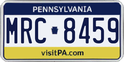 PA license plate MRC8459