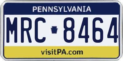 PA license plate MRC8464