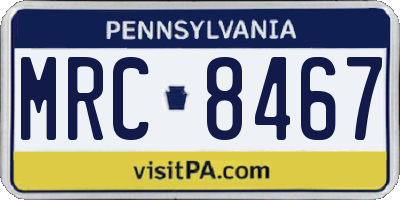 PA license plate MRC8467