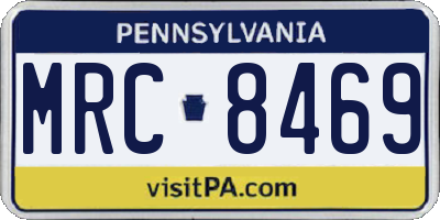 PA license plate MRC8469