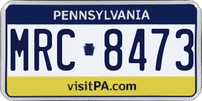 PA license plate MRC8473