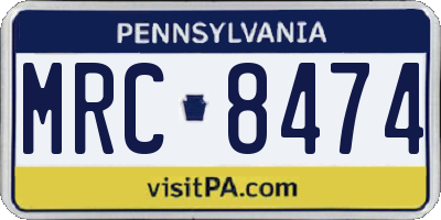 PA license plate MRC8474