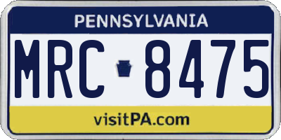PA license plate MRC8475
