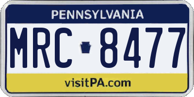 PA license plate MRC8477
