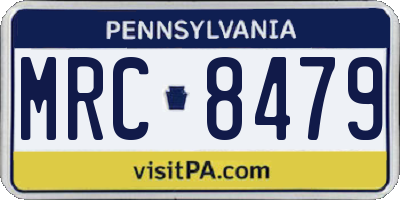 PA license plate MRC8479