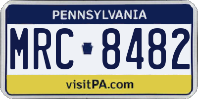 PA license plate MRC8482