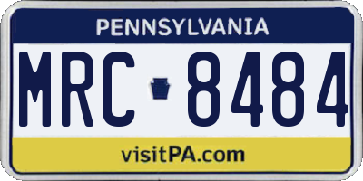 PA license plate MRC8484