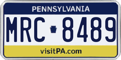 PA license plate MRC8489