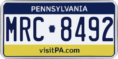 PA license plate MRC8492
