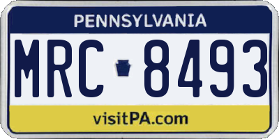 PA license plate MRC8493