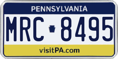 PA license plate MRC8495