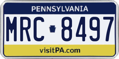PA license plate MRC8497
