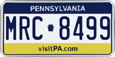 PA license plate MRC8499