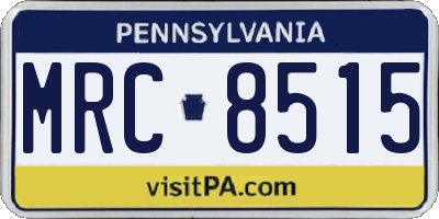 PA license plate MRC8515