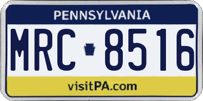 PA license plate MRC8516