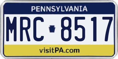 PA license plate MRC8517