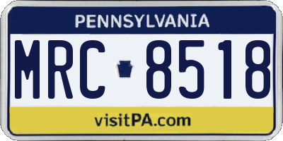 PA license plate MRC8518