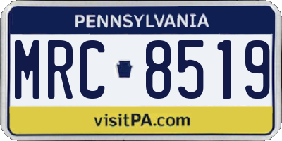 PA license plate MRC8519