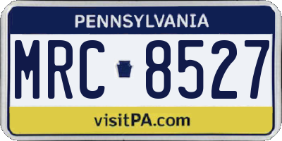 PA license plate MRC8527