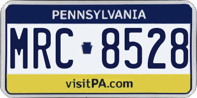 PA license plate MRC8528
