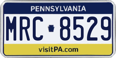 PA license plate MRC8529