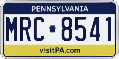 PA license plate MRC8541