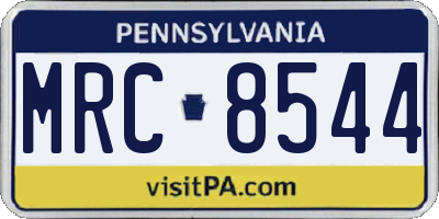 PA license plate MRC8544