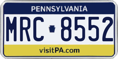 PA license plate MRC8552