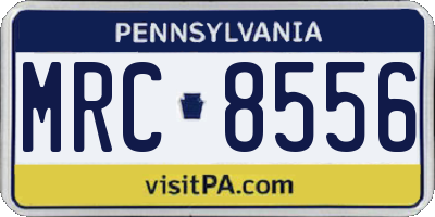 PA license plate MRC8556